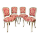 Caises de style Louis XV en bois peint