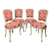Caises de style Louis XV en bois peint
