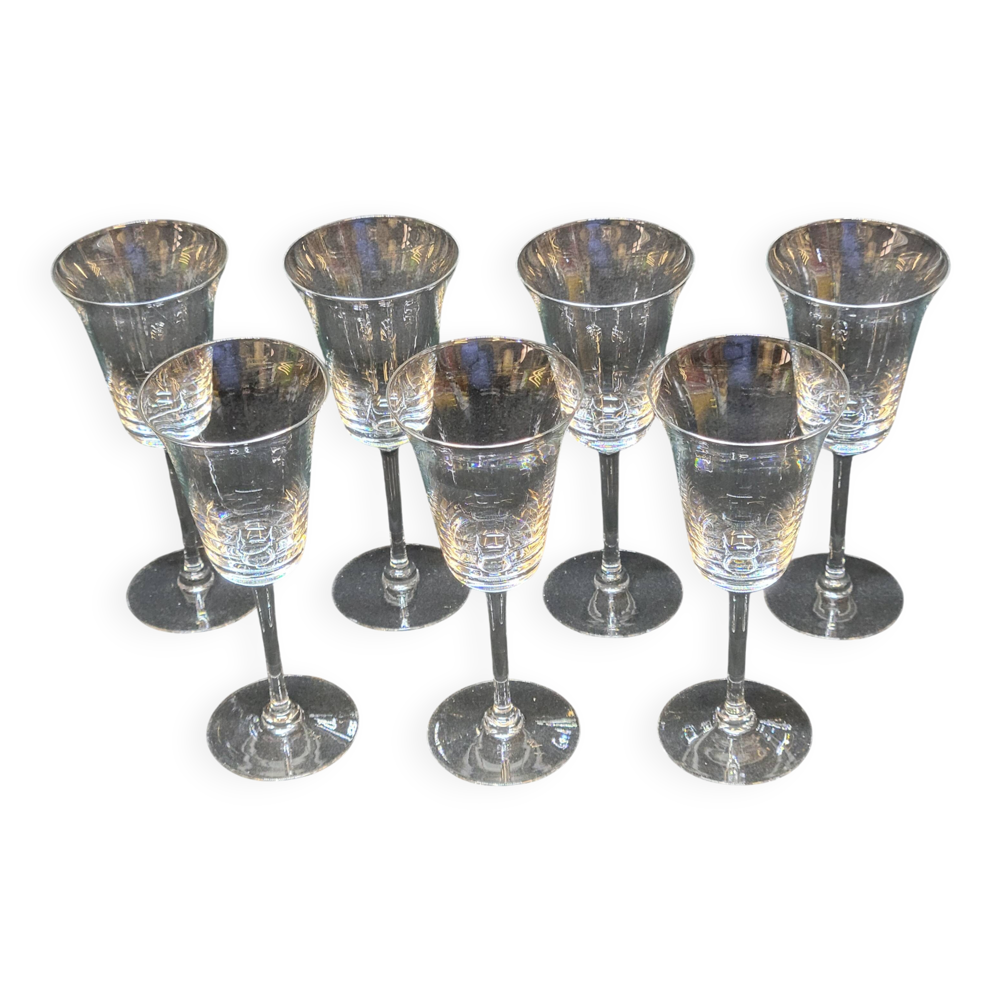 7 Baccarat Crystal Port or White Wine Glasses? / Saint Louis?