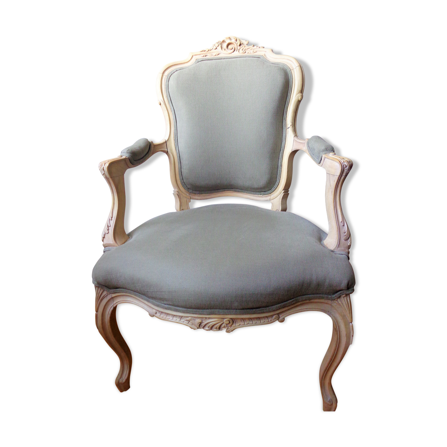 Louis XV-style convertible chair bleached wood