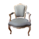 Fauteuil cabriolet de style Louis XV bois blanchi