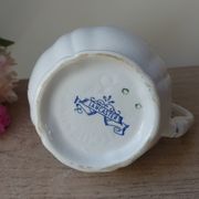 Old Milk Jug, Creamer, Pourer, Sarraguemines Lancaster Blue Flower Decor Vintage