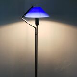 Floor lamp in opaline and marble, Italian work, 1980