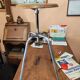 Industrial tripod stool with screw Jide Limoges 1950