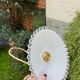 Vintage pendant lamp in serrated white opaline