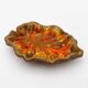 Polychrome glazed ceramic multi-lobed bowl from the 1970s