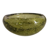 Cendrier en verre bullé