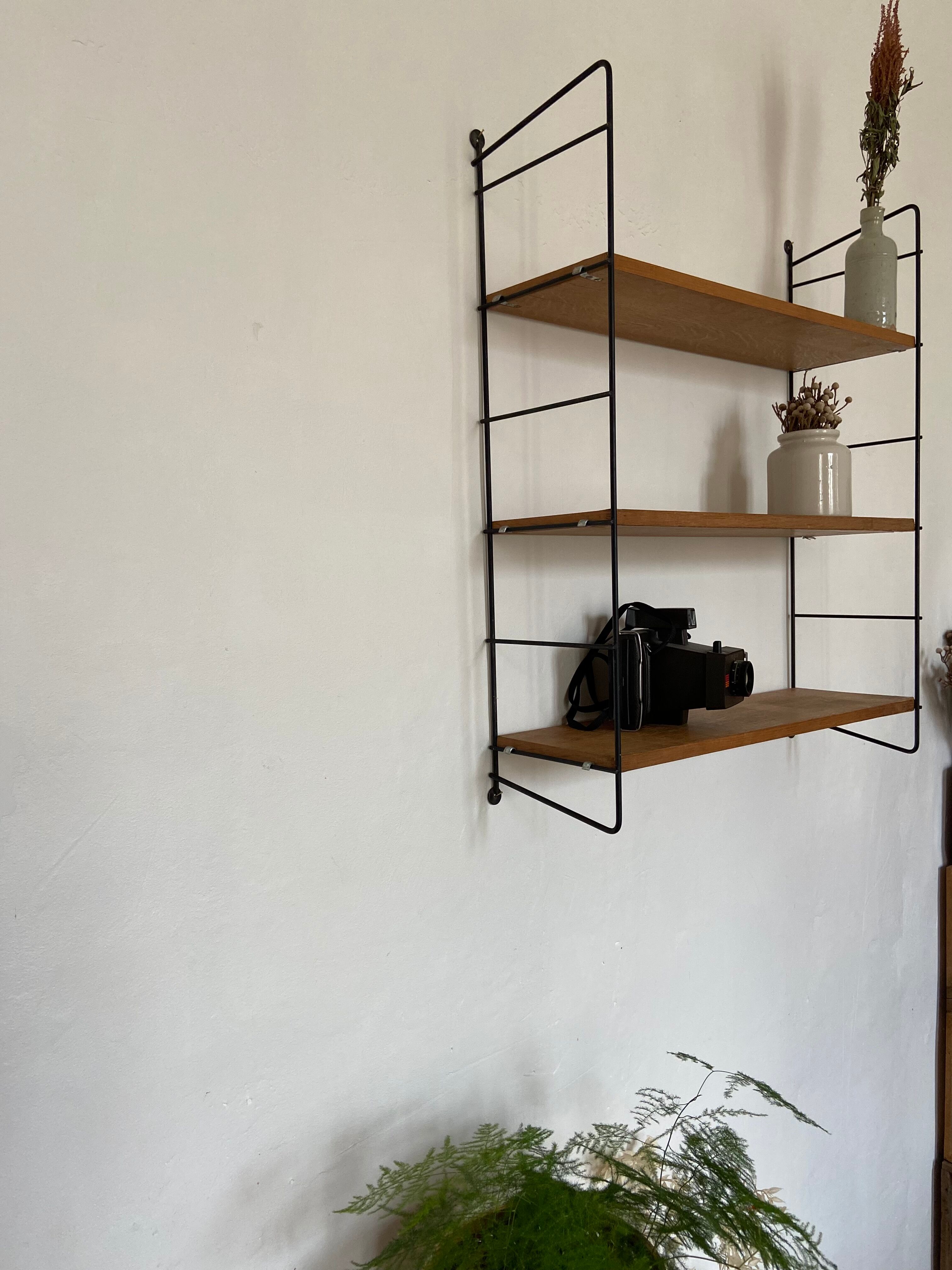 Vintage wall string shelf 60s