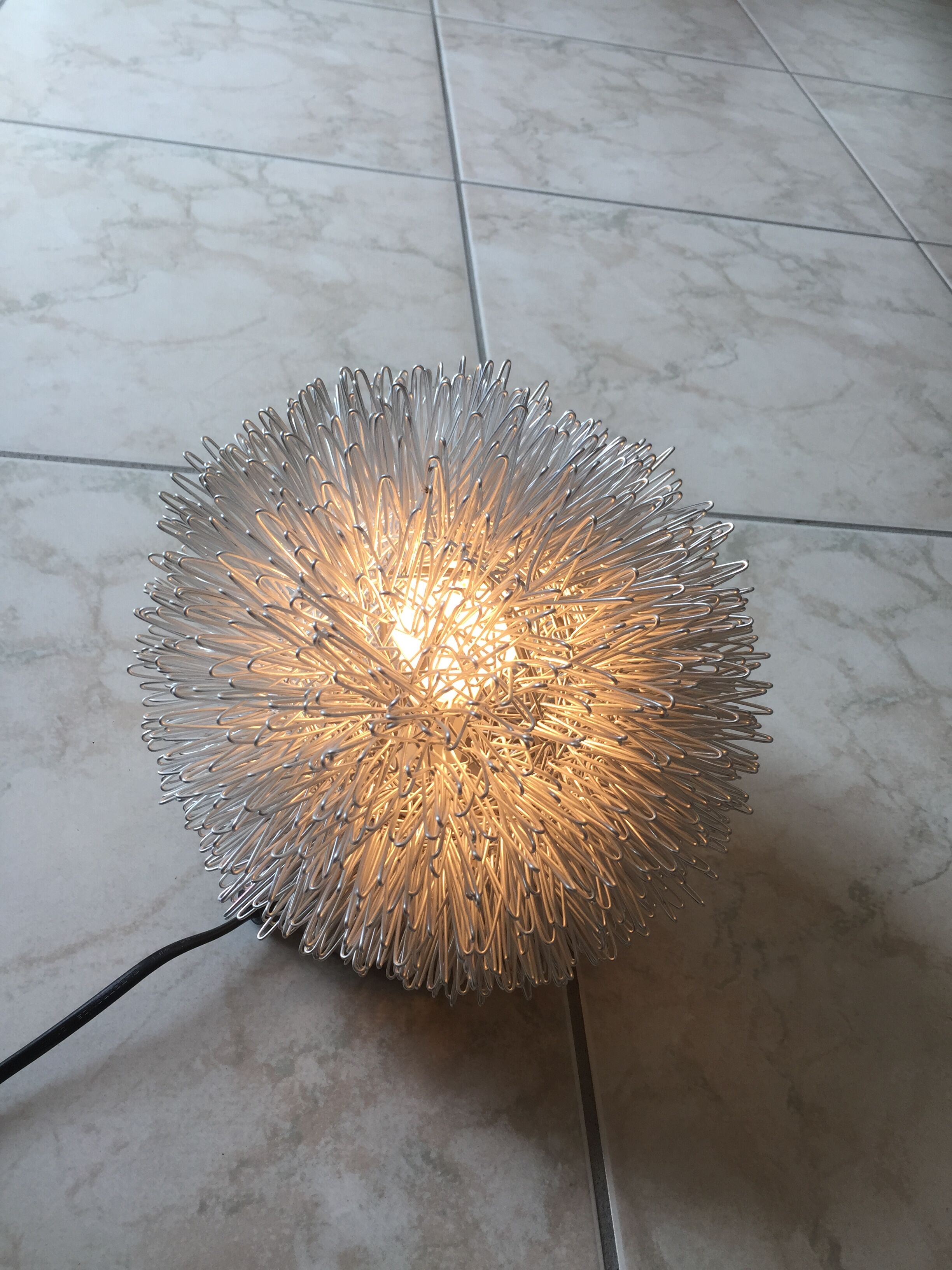 Hedgehog lamp silver color