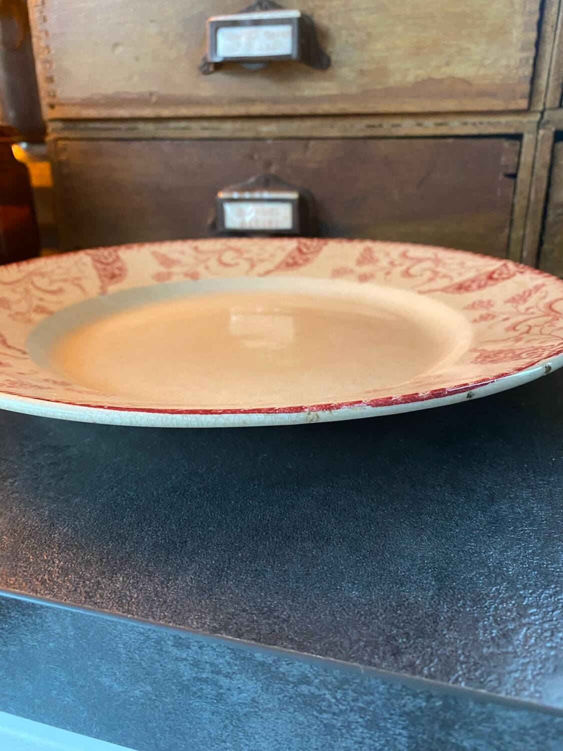 Plate, presentation dish Longwy ironstone