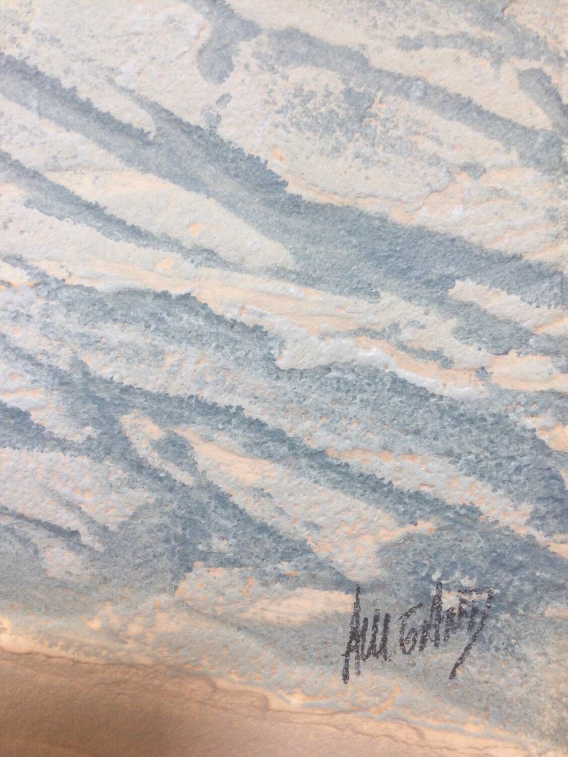 A carborundum engraving, towards the peaks, 1992, by bernard alligand.