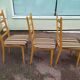 Set of 6 light wood chairs with vintage Scandinavian fabric