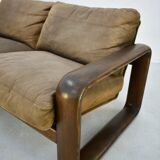 Pair of Rosenthal Studio Line Model Hombre Leather Sofa by Burkhart Vogtherr, Germany 1975