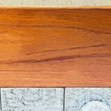 Scandinavian teak and ceramic dining room table with extensions