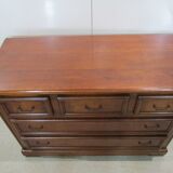 Commode tricoire en acajou , 5 tiroirs de qualité