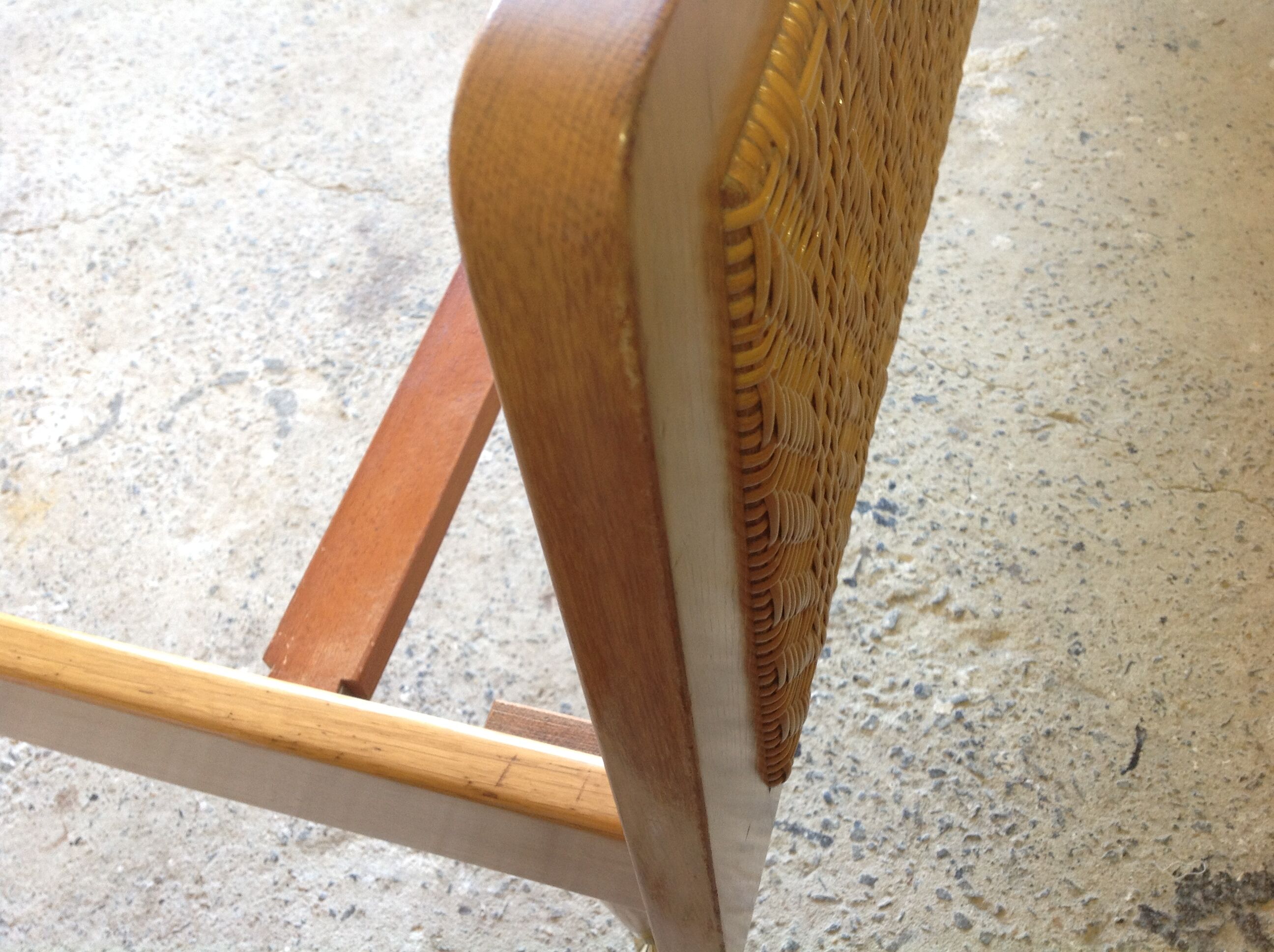 Vintage rattan wood bed