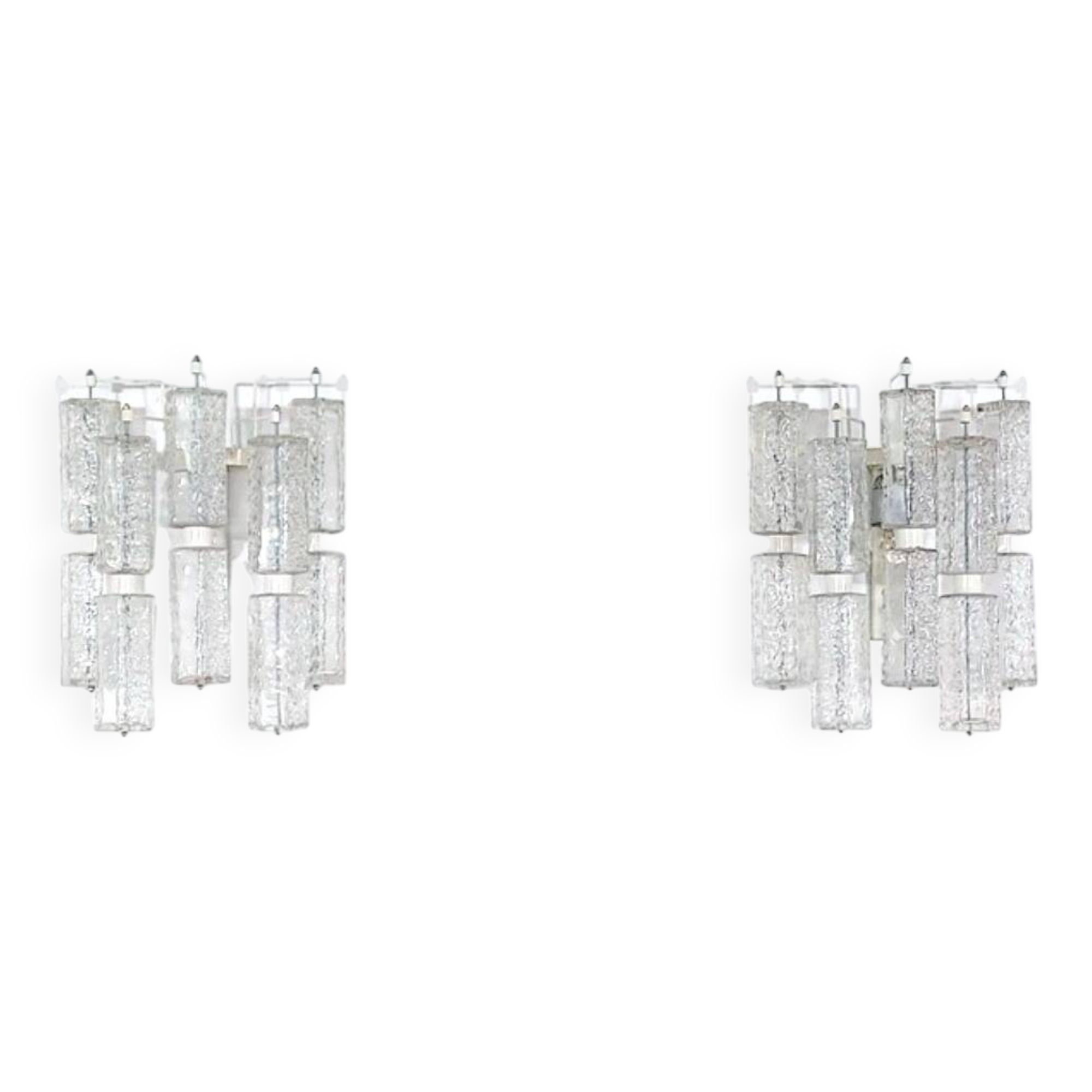Paolo Venini pair of Murano glass wall lights, Italy 1960s