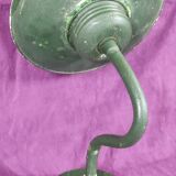 Farmyard lamp, or workshop lamp, gooseneck and shell globe