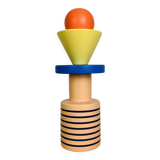 Memphis style totem ceramic sculpture