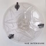 Art Deco suspension in moulded glass by Noverdy with a frosted effect.