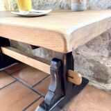 Monastery coffee table in wood and black patina