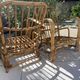 Pair of bamboo and rattan armchairs