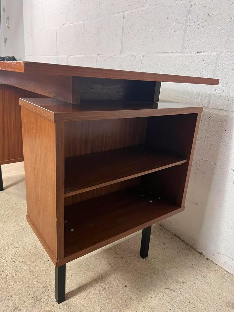 Vintage wooden desk with bleacher on the side