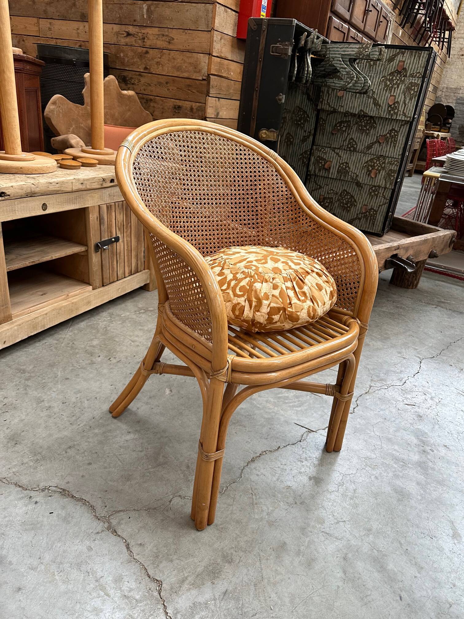 Rattan armchair 80s