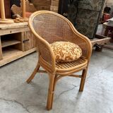 Rattan armchair 80s