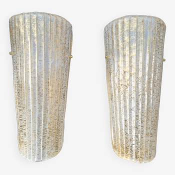 Pair of wall sconces in Murano glass
