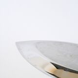 Plat en inox oval, Design, 1970 -  49 X 22 cm