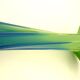 Vintage blown glass vase, twisted, blue and green, height: 39cm