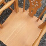 2 solid wood children's armchairs
