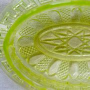 Fruit cup in yellow wealine moulded crystal 19th / 20th century