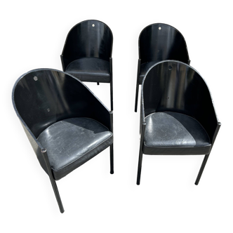 Set of 4 Philippe Starck armchairs for Aleph 1980