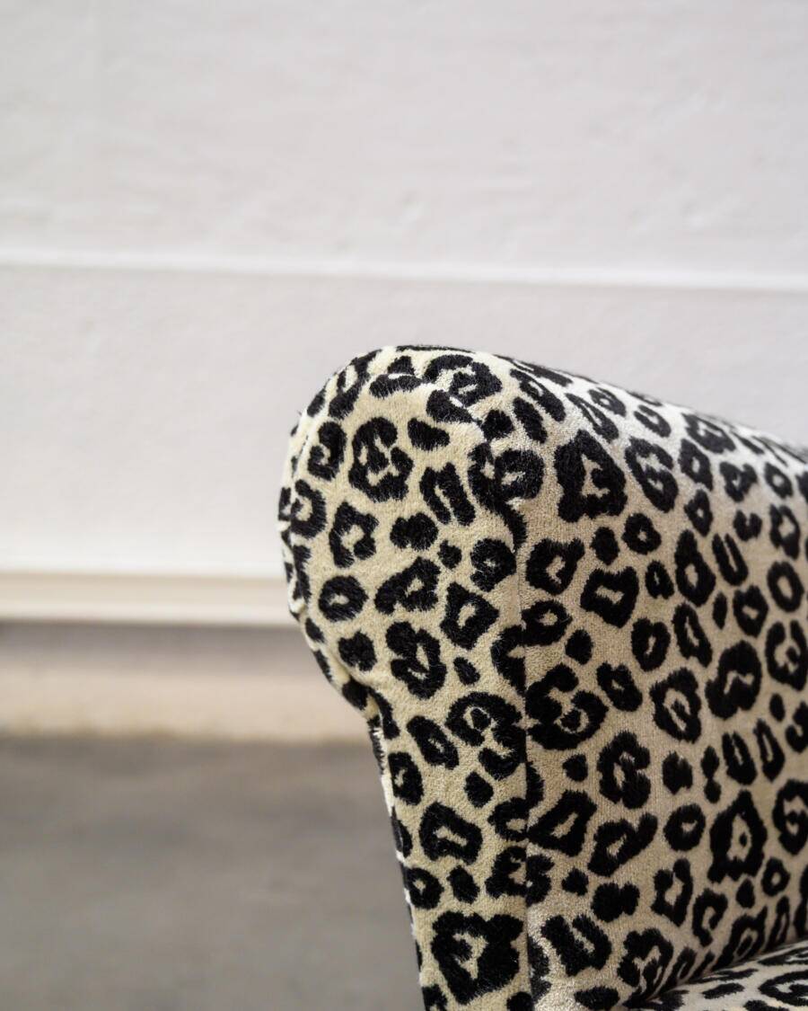 Italian leopard print fabric sofa
