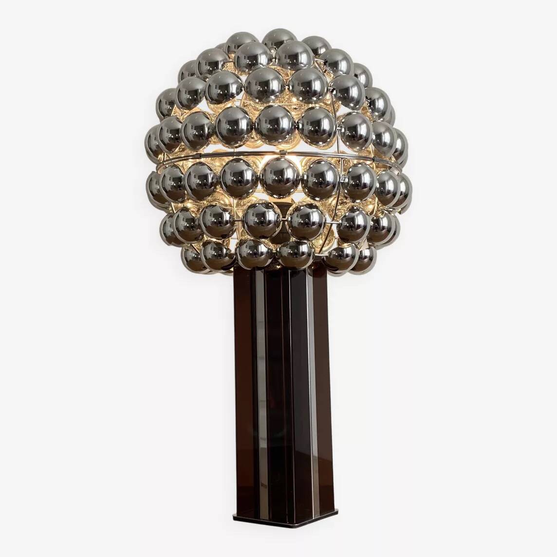 Lampe cinétique Space age en plexiglas fumé, 1970