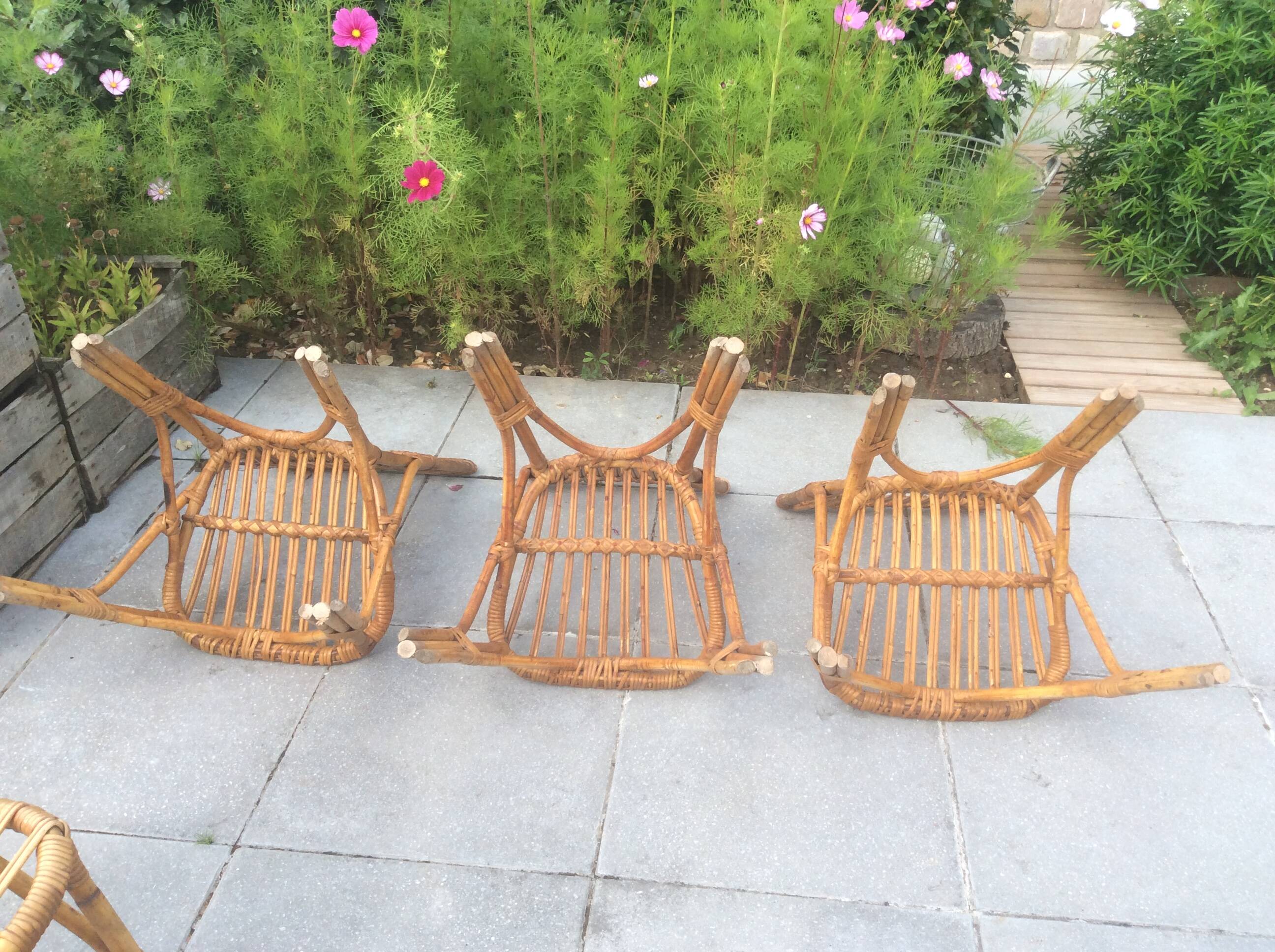 6 rattan chairs