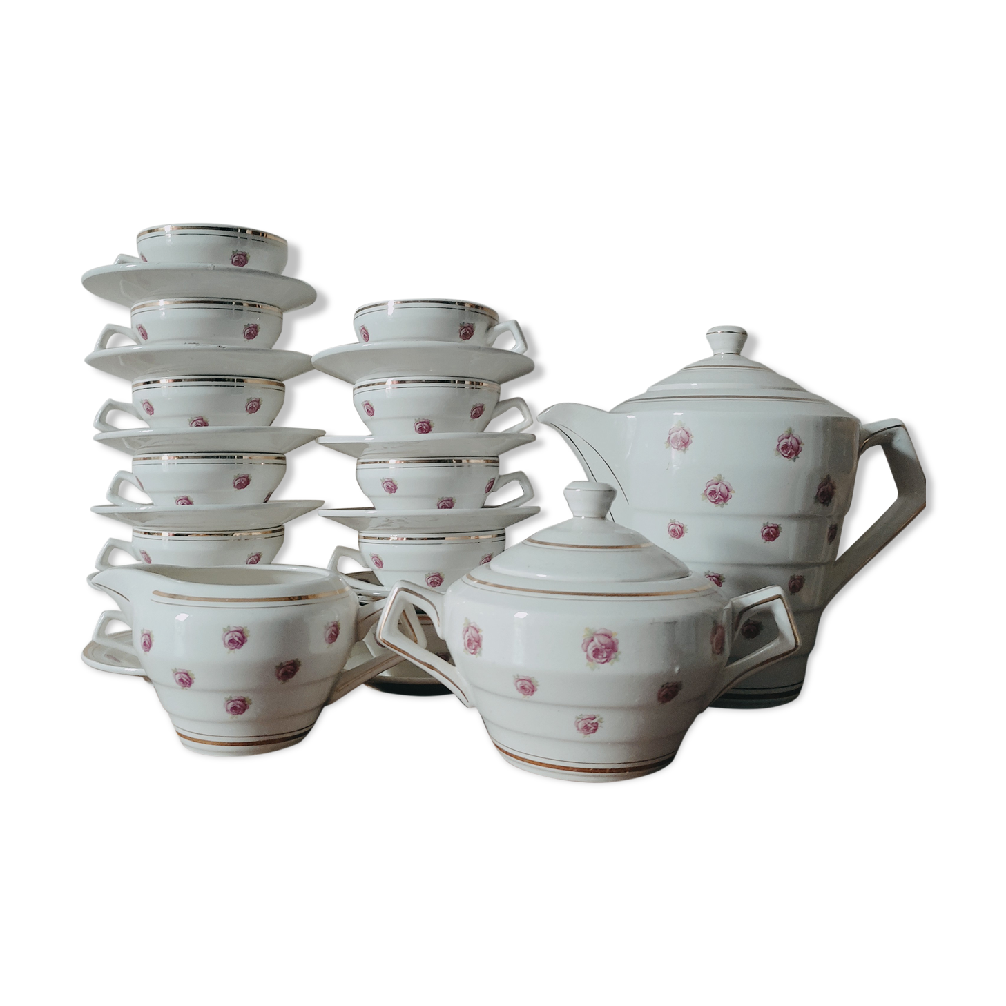 Coffee or tea set in Earthenware St Amand
