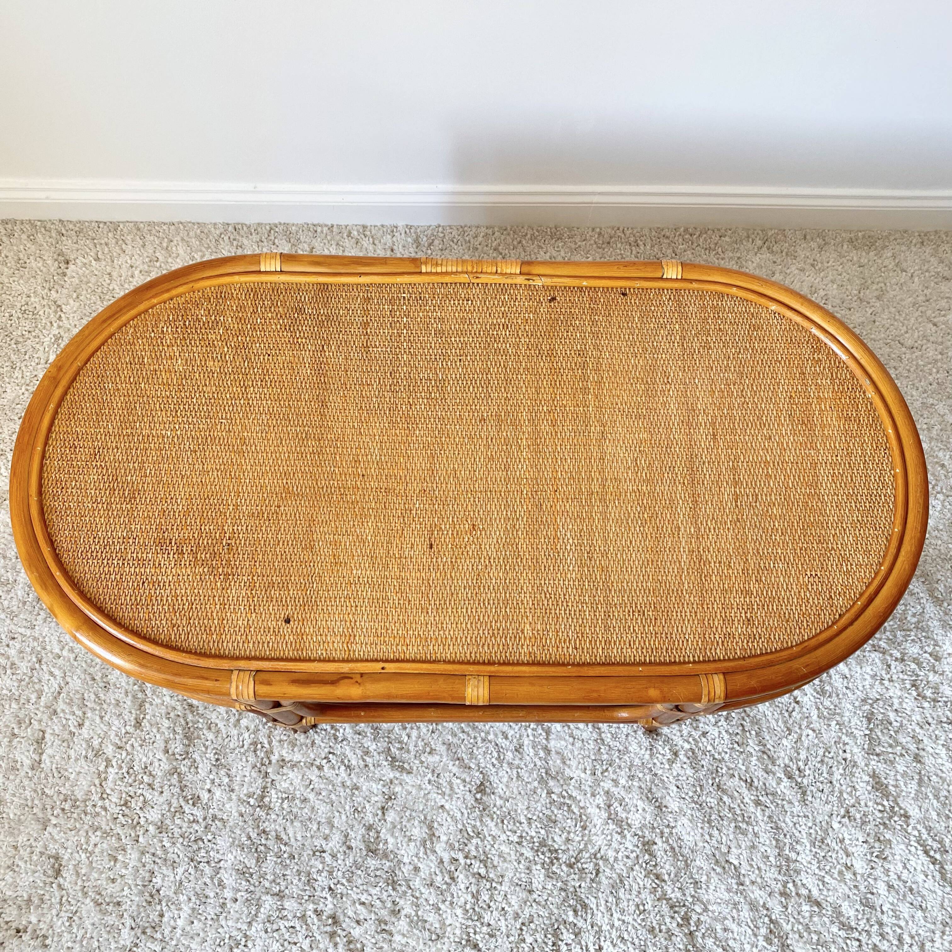Vintage rattan coffee table