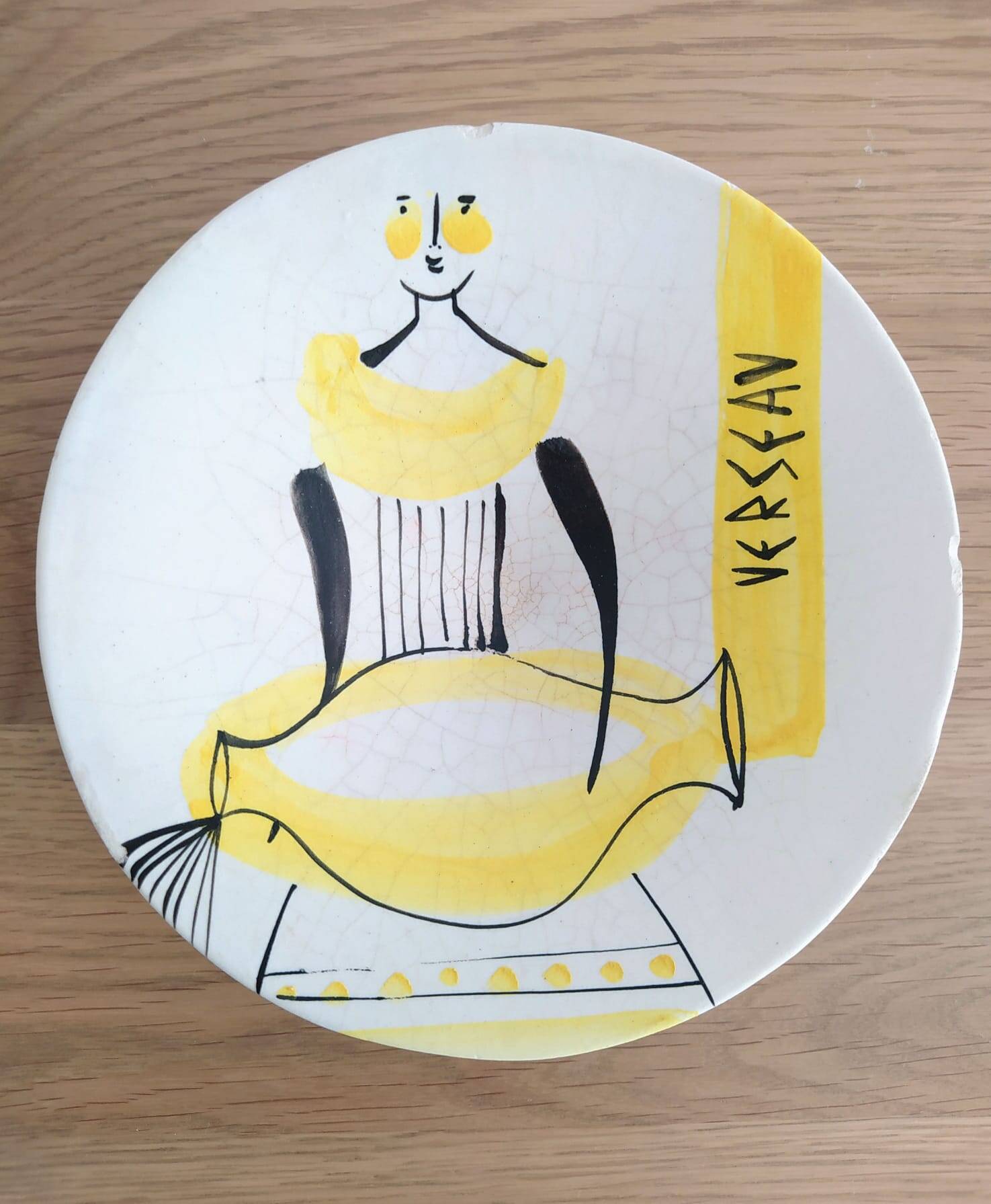 Roger CAPRON - Signed - Empty Pocket Dish "AQUARIUS" Zodiac Astrology