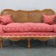 Antique Carved Sofa with Cane Sides , Czechoslovakia