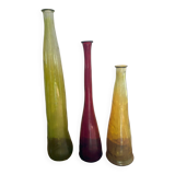 set of 3 glass bottles