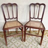 Paire de chaise de bistrot fin XIXem en acajou
