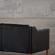 Mogens Hansen, 2-seater canapé mid-century, patinated black leather, 1970s.