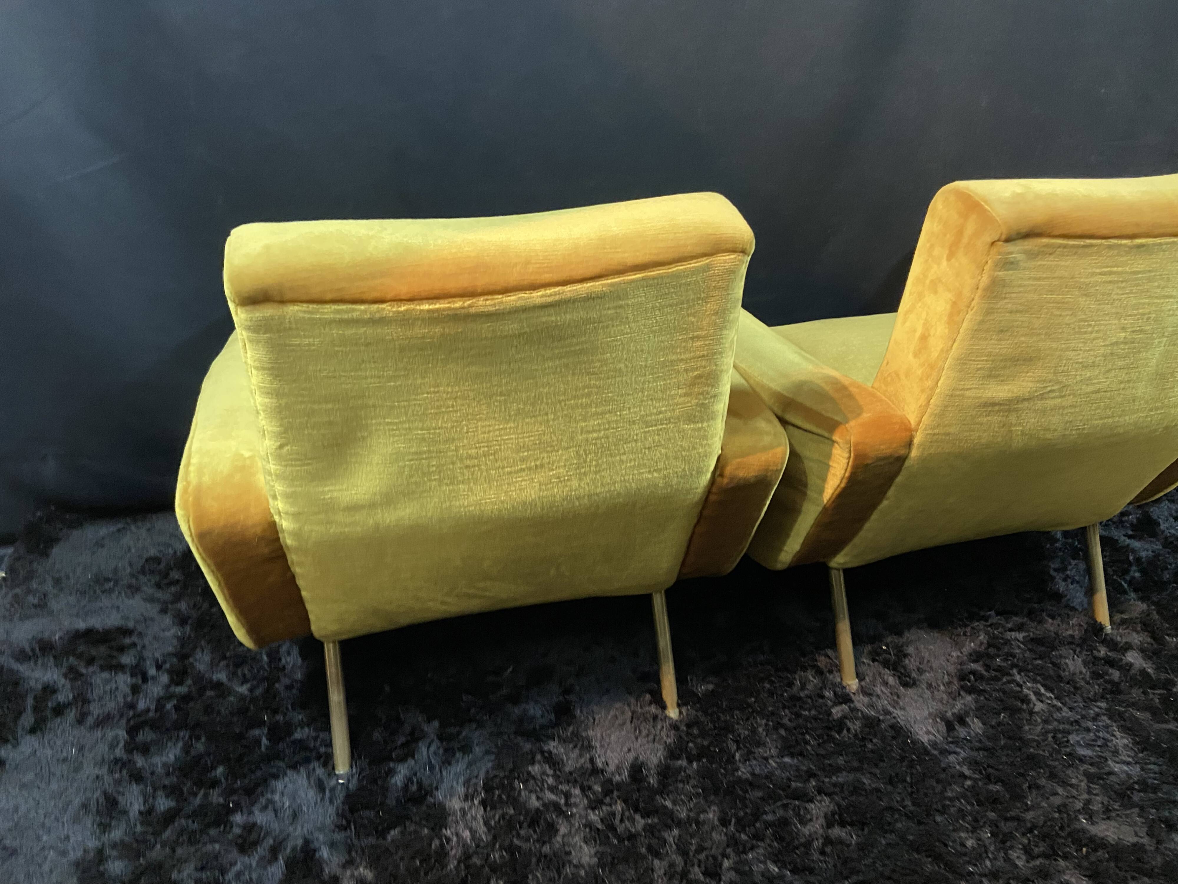Pair of designer armchairs 1955-60 Louis Paolozzi for Brandt Zol Steiner
