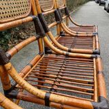 4 bamboo chairs and cannage