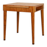 Art Deco Birch‑Veneered Side Table with Drawer, France 1920s