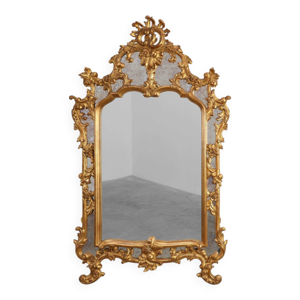 Miroir baroque doré de grande taille du 20e siècle par Deknudt, Belgique