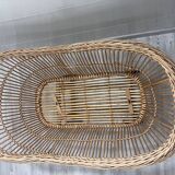 Rattan cradle on casters with mattress
